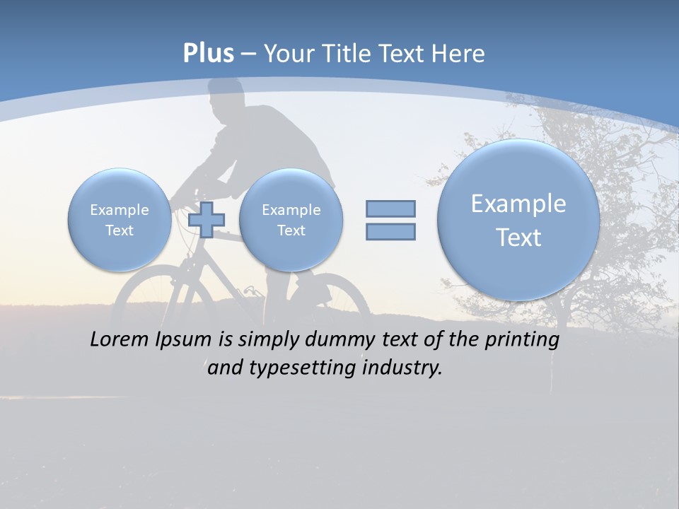 Man Riding His Bike At Sunset PowerPoint Template