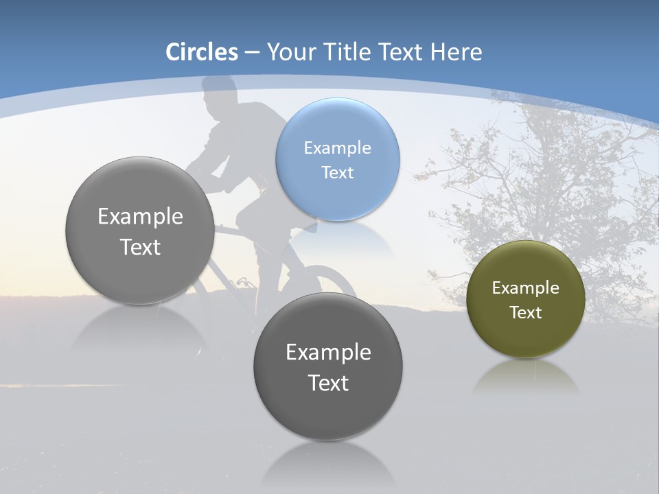 Man Riding His Bike At Sunset PowerPoint Template