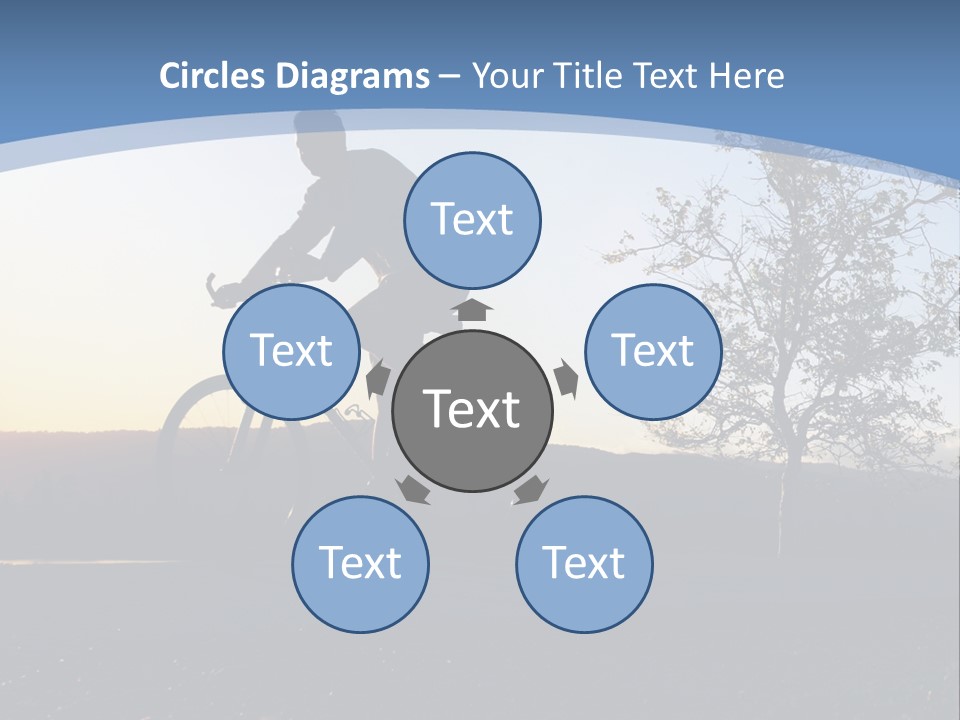 Man Riding His Bike At Sunset PowerPoint Template