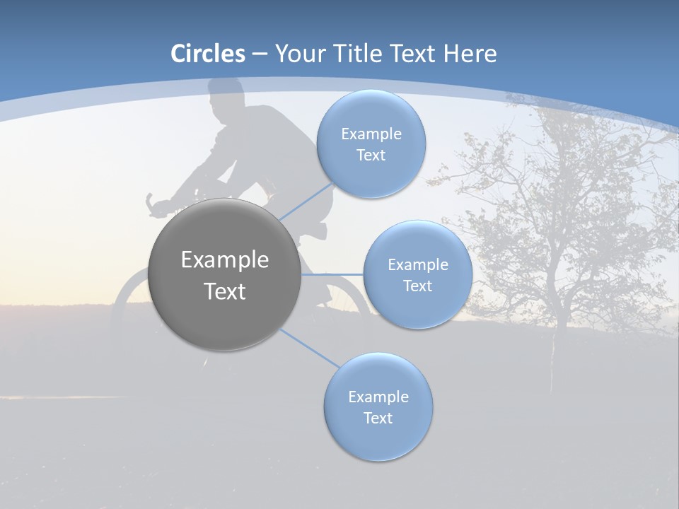 Man Riding His Bike At Sunset PowerPoint Template