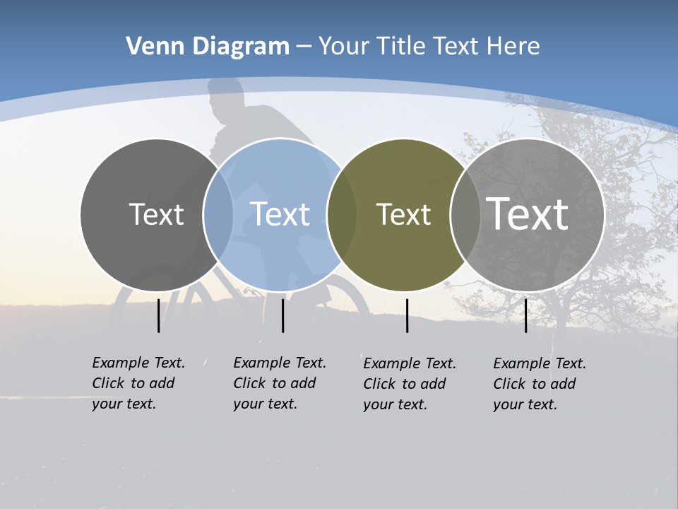 Man Riding His Bike At Sunset PowerPoint Template