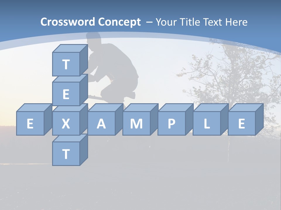 Man Riding His Bike At Sunset PowerPoint Template