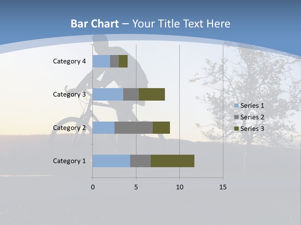 Man Riding His Bike At Sunset PowerPoint Template