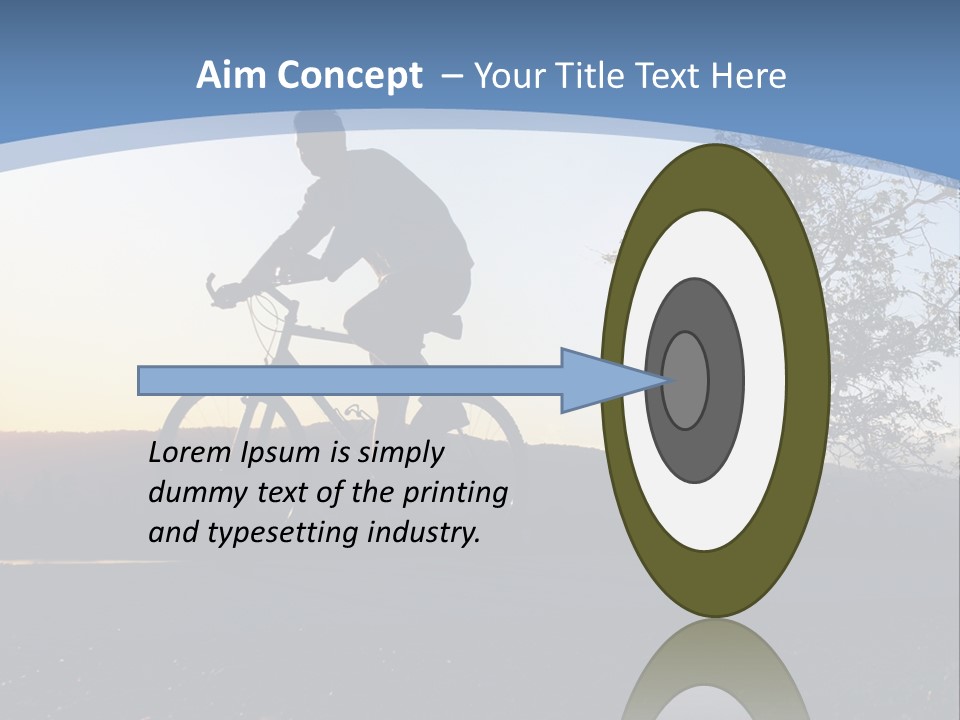 Man Riding His Bike At Sunset PowerPoint Template