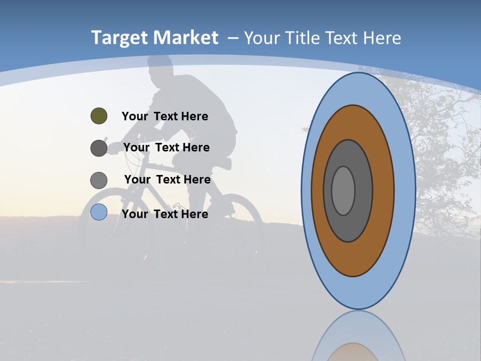 Man Riding His Bike At Sunset PowerPoint Template