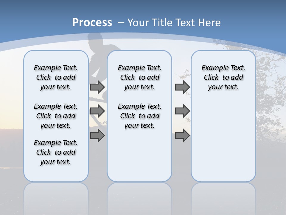 Man Riding His Bike At Sunset PowerPoint Template