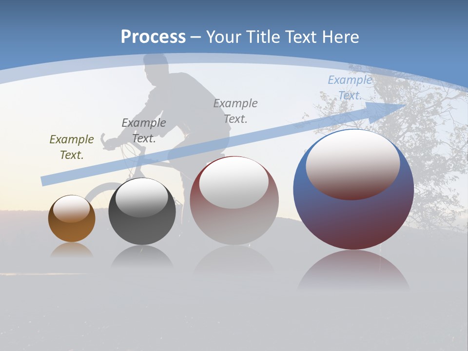 Man Riding His Bike At Sunset PowerPoint Template