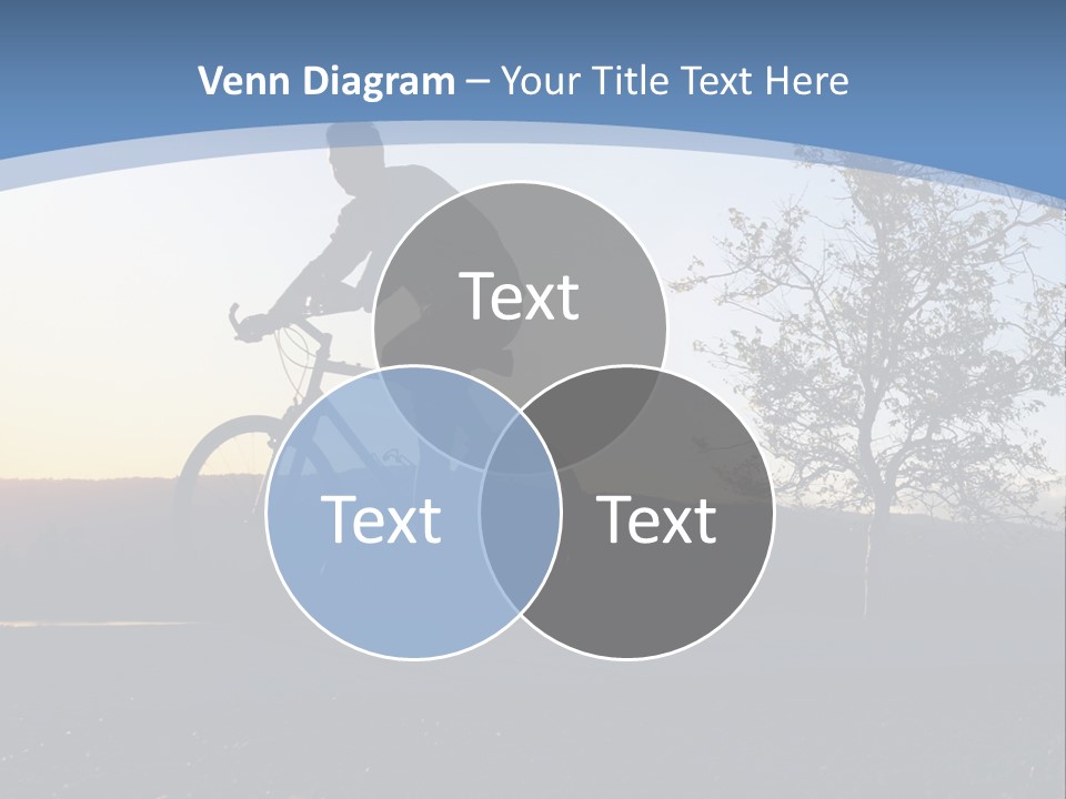 Man Riding His Bike At Sunset PowerPoint Template