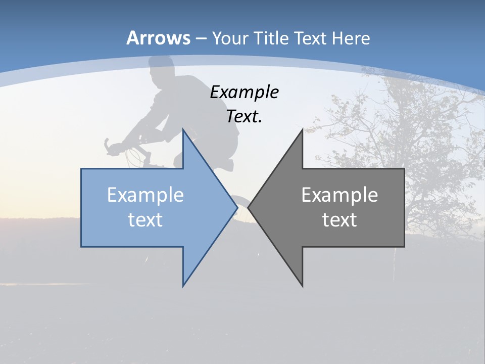 Man Riding His Bike At Sunset PowerPoint Template