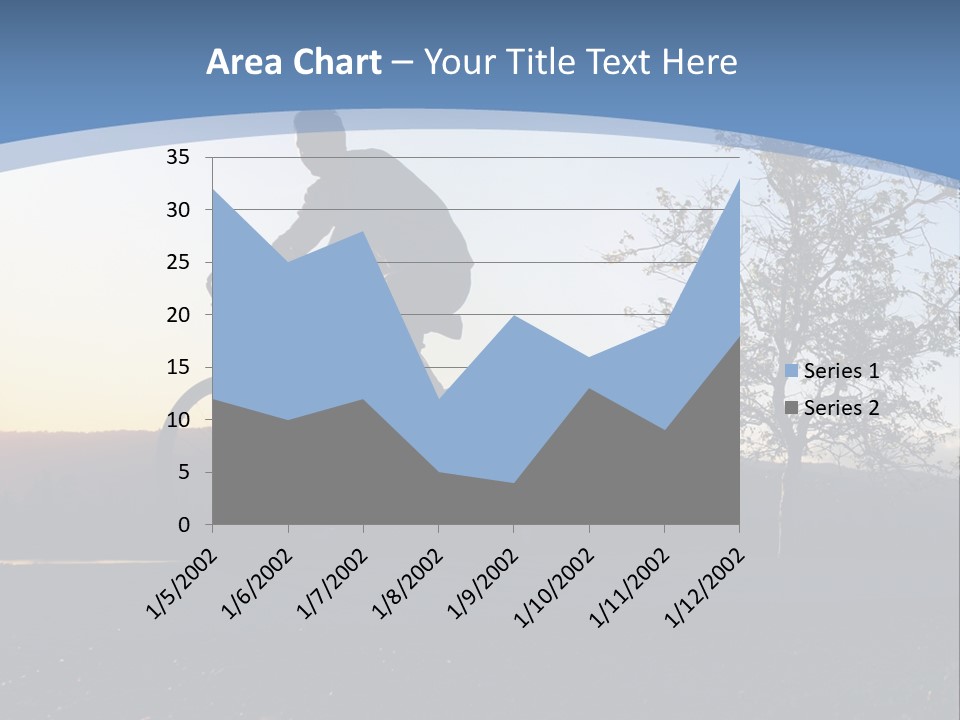 Man Riding His Bike At Sunset PowerPoint Template