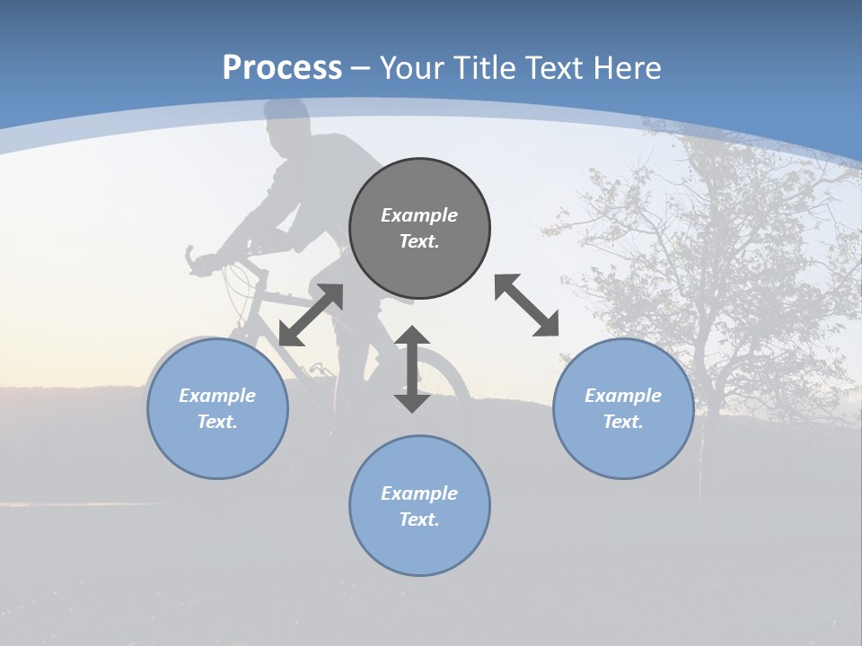 Man Riding His Bike At Sunset PowerPoint Template
