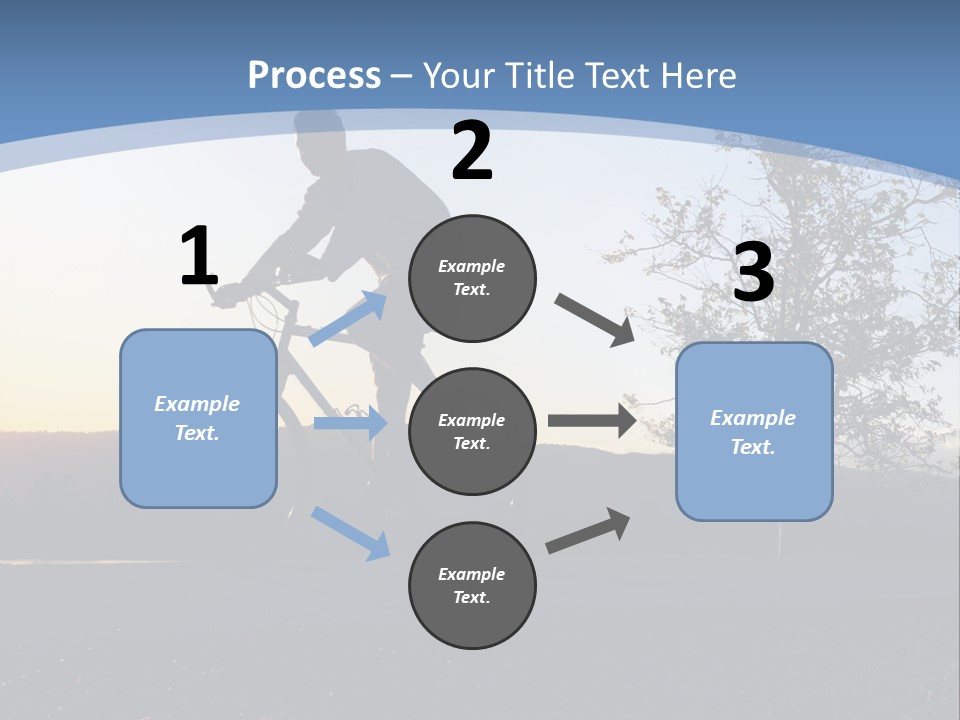 Man Riding His Bike At Sunset PowerPoint Template