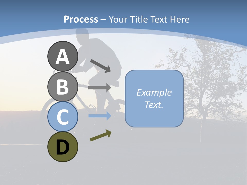Man Riding His Bike At Sunset PowerPoint Template