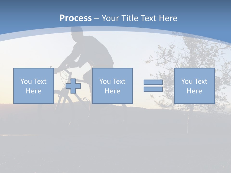 Man Riding His Bike At Sunset PowerPoint Template