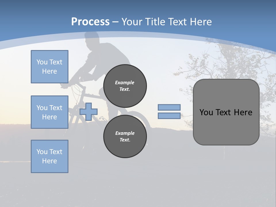 Man Riding His Bike At Sunset PowerPoint Template
