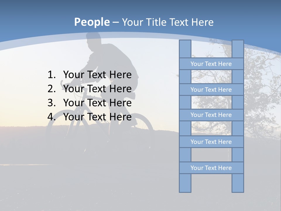 Man Riding His Bike At Sunset PowerPoint Template