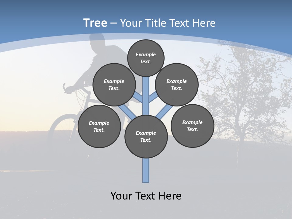 Man Riding His Bike At Sunset PowerPoint Template