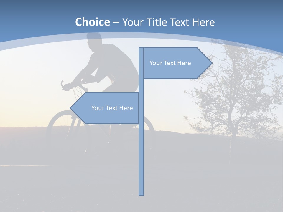 Man Riding His Bike At Sunset PowerPoint Template