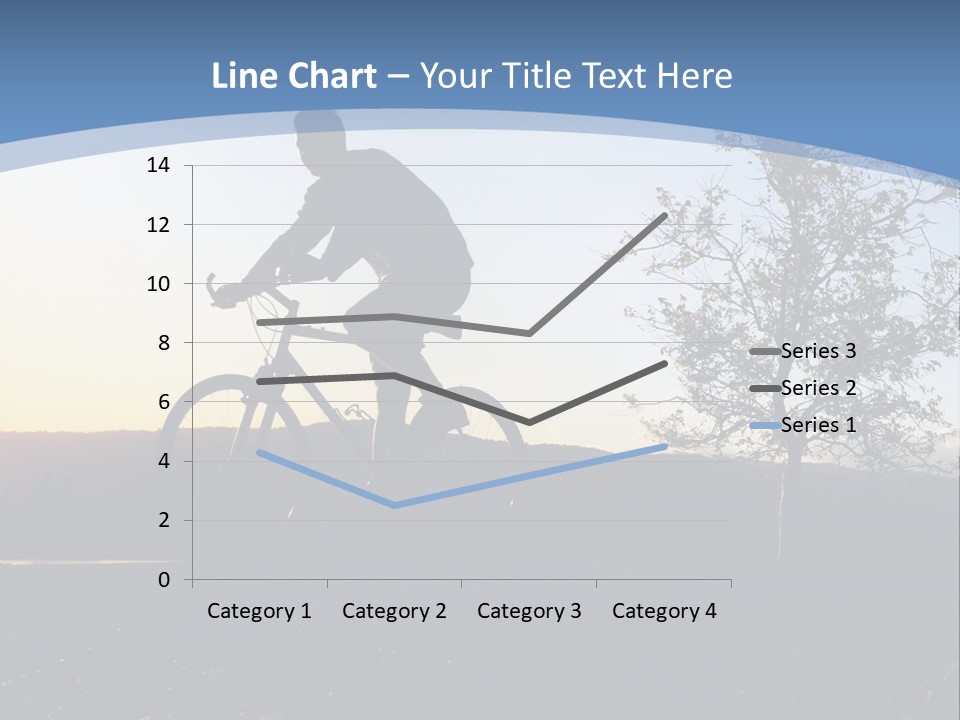 Man Riding His Bike At Sunset PowerPoint Template