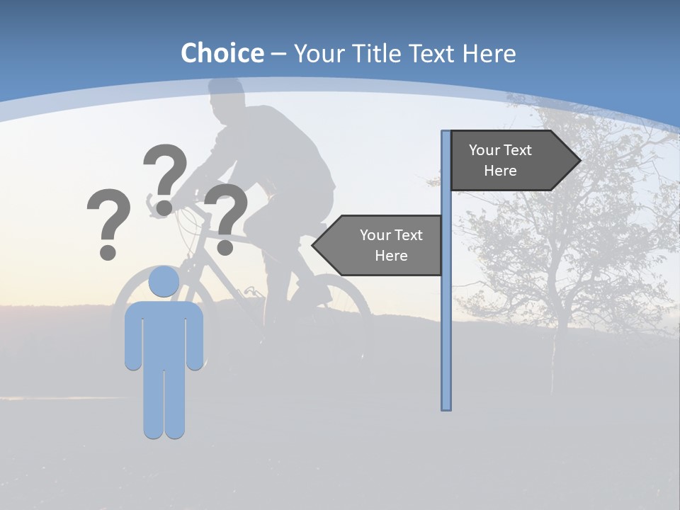 Man Riding His Bike At Sunset PowerPoint Template