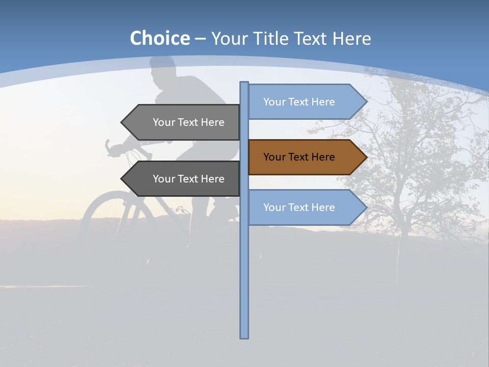 Man Riding His Bike At Sunset PowerPoint Template