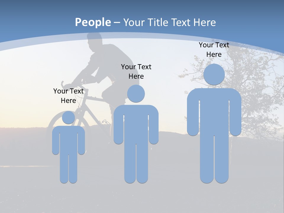 Man Riding His Bike At Sunset PowerPoint Template