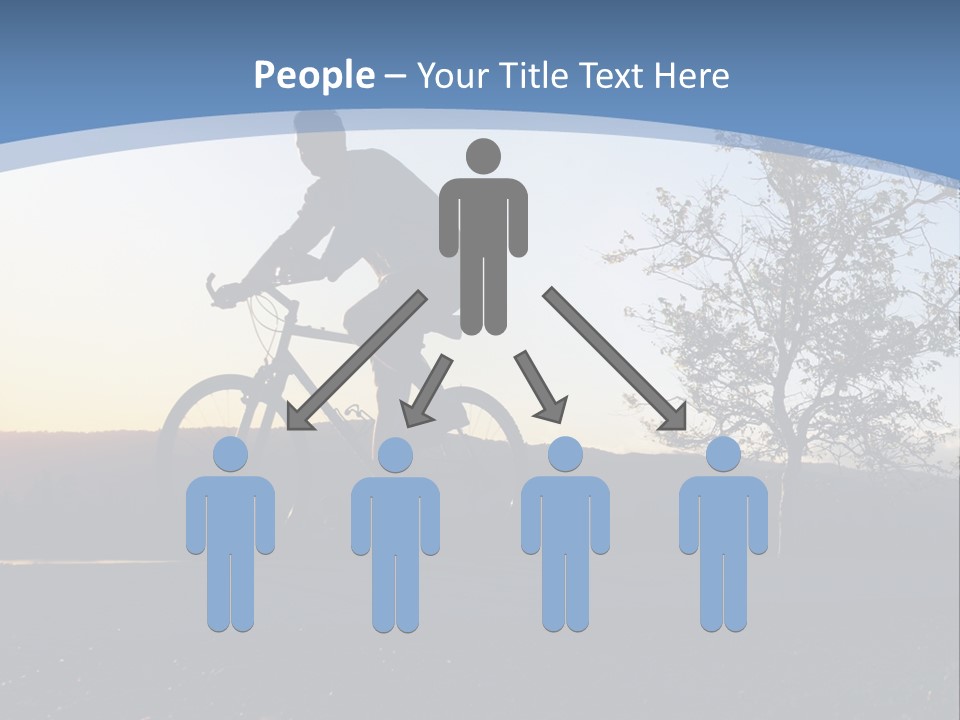 Man Riding His Bike At Sunset PowerPoint Template