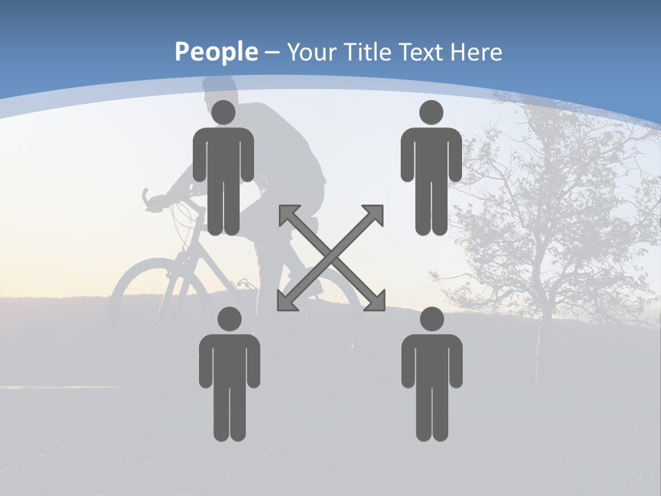 Man Riding His Bike At Sunset PowerPoint Template