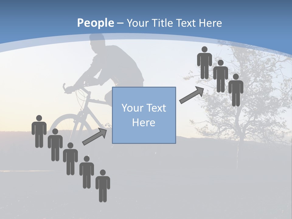 Man Riding His Bike At Sunset PowerPoint Template