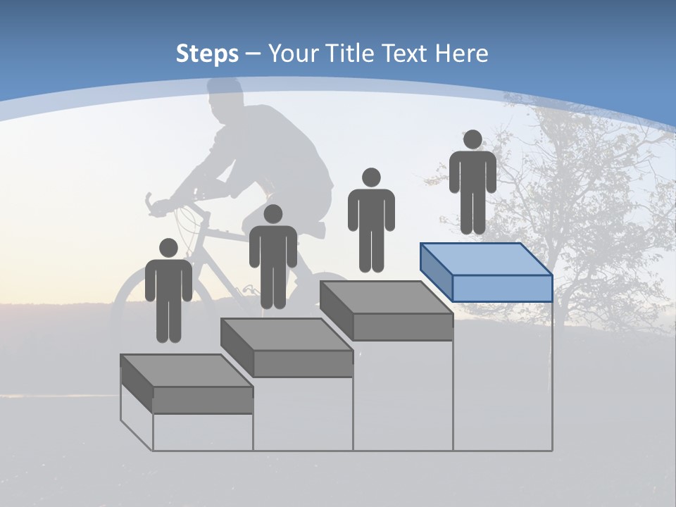 Man Riding His Bike At Sunset PowerPoint Template