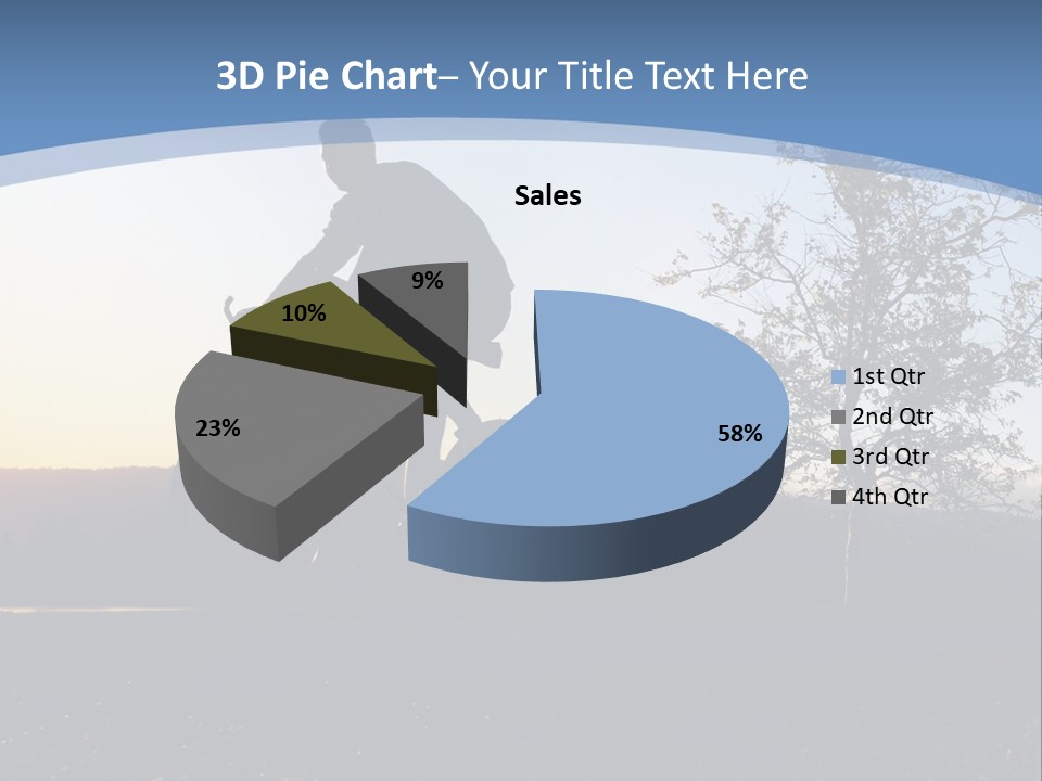 Man Riding His Bike At Sunset PowerPoint Template