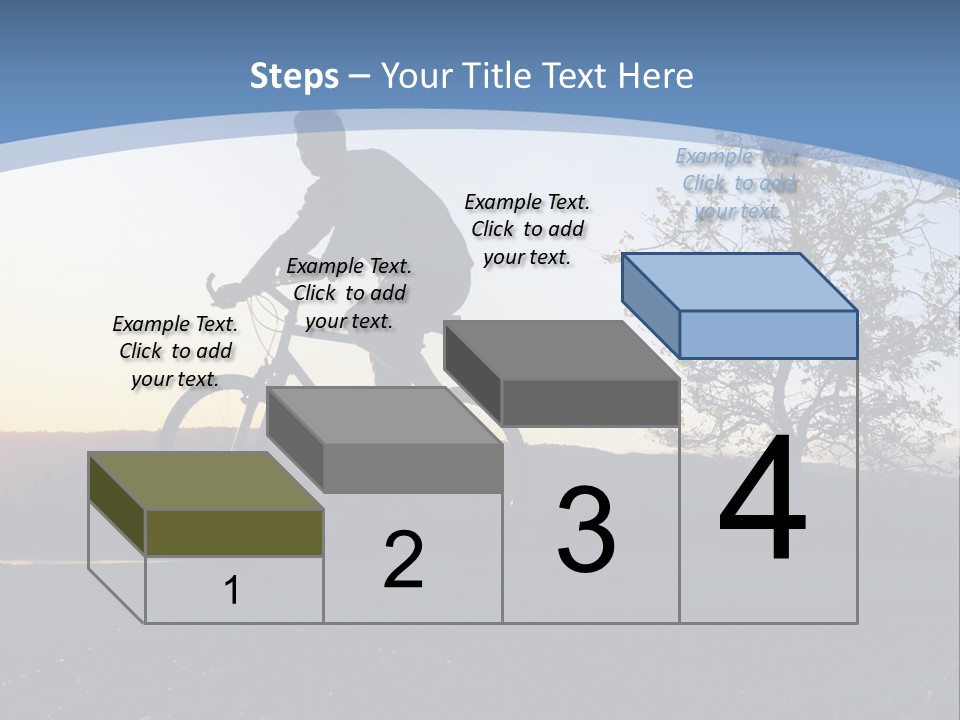 Man Riding His Bike At Sunset PowerPoint Template