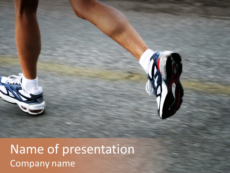 Feet Of A Running Woman PowerPoint Template