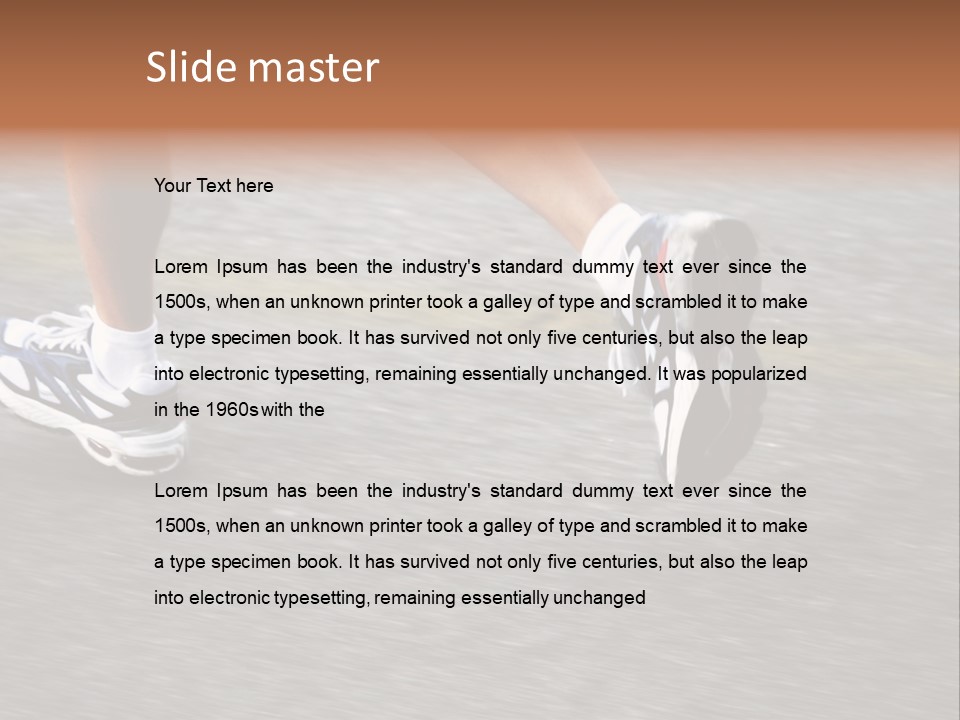 Feet Of A Running Woman PowerPoint Template