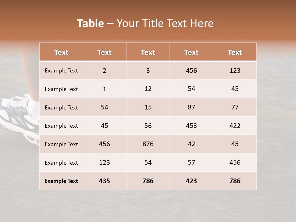 Feet Of A Running Woman PowerPoint Template