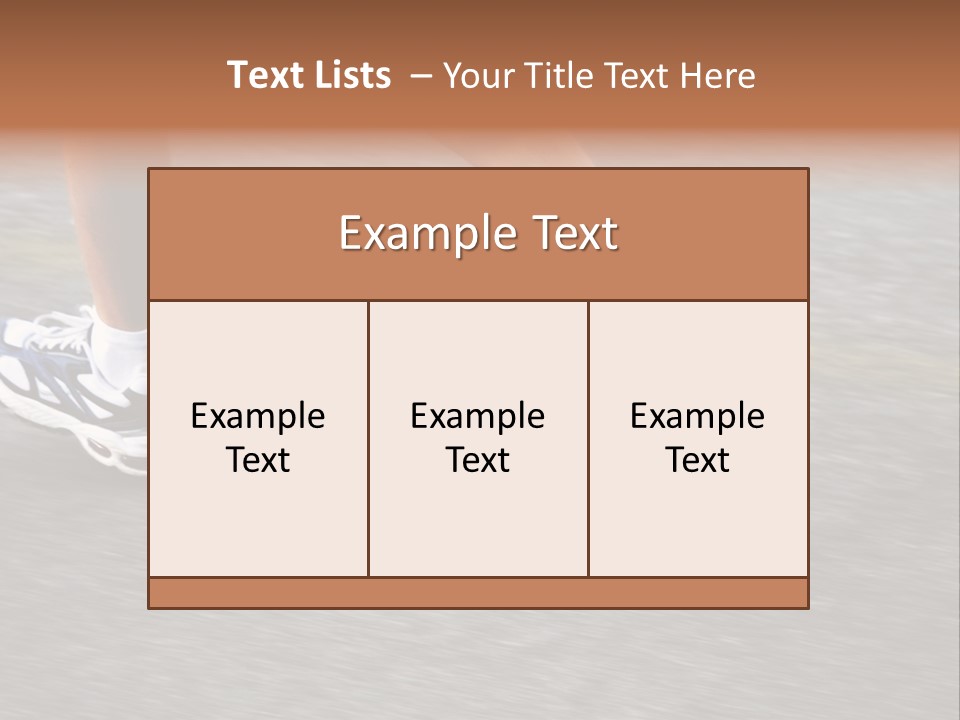 Feet Of A Running Woman PowerPoint Template