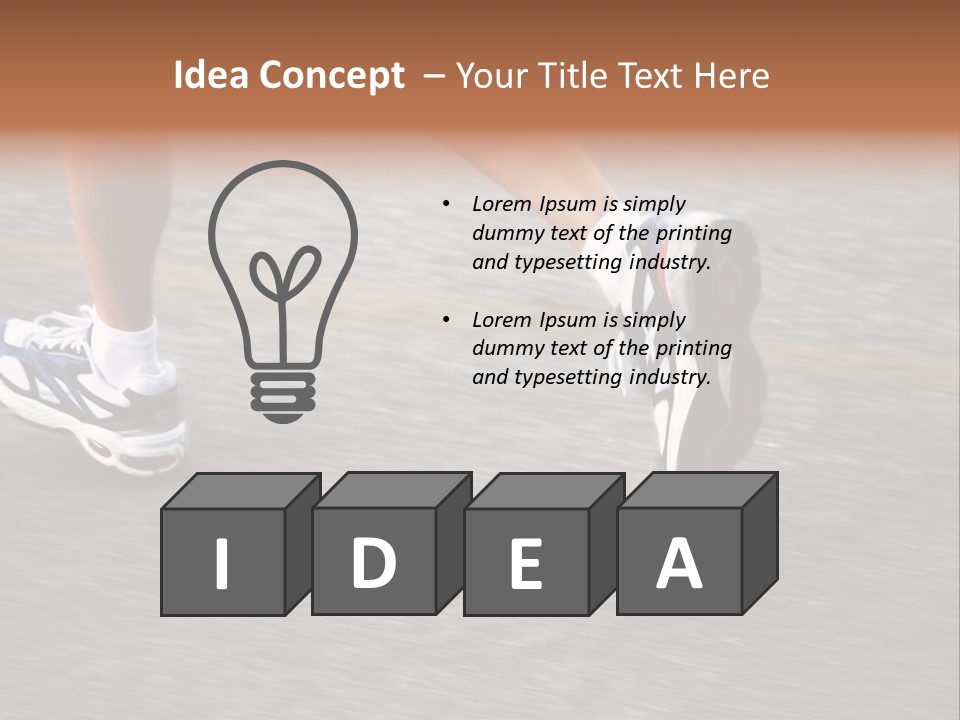 Feet Of A Running Woman PowerPoint Template