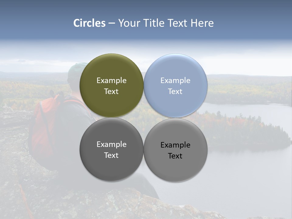 A Hiker Sitting On A Cliff Edge Enjoying Scenic View PowerPoint Template