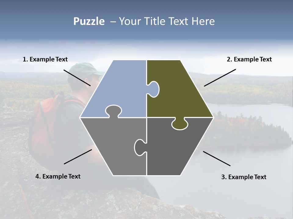 A Hiker Sitting On A Cliff Edge Enjoying Scenic View PowerPoint Template