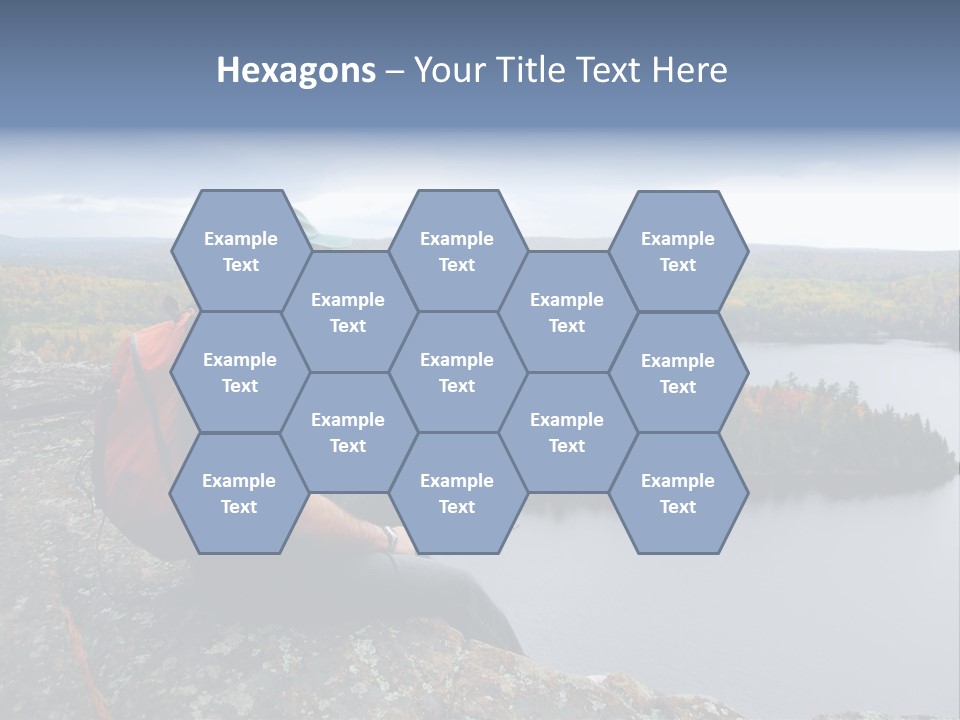 A Hiker Sitting On A Cliff Edge Enjoying Scenic View PowerPoint Template