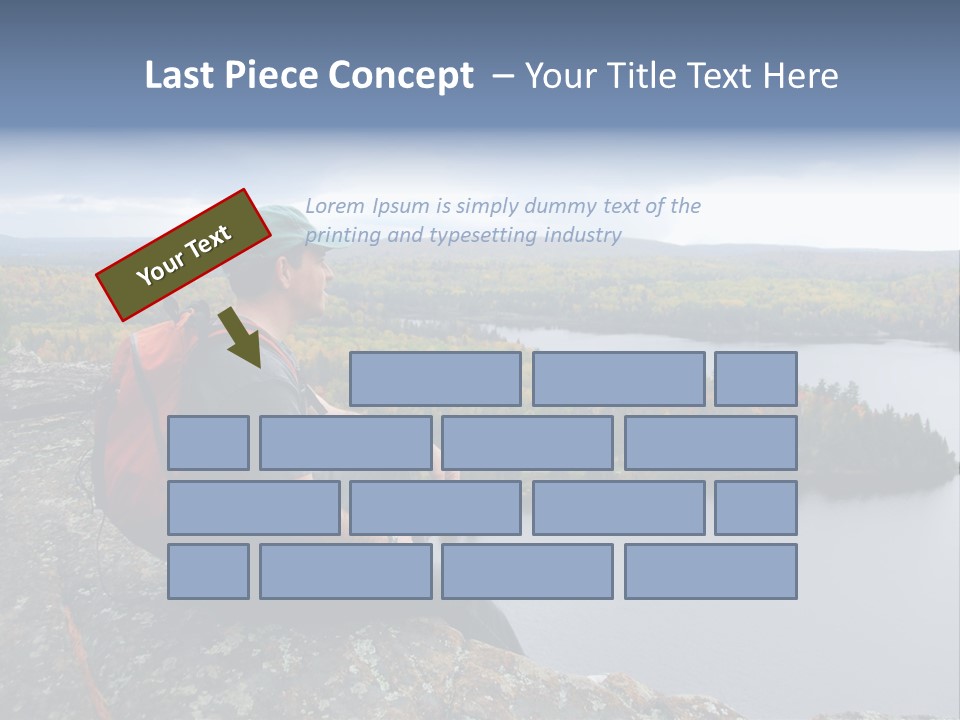 A Hiker Sitting On A Cliff Edge Enjoying Scenic View PowerPoint Template