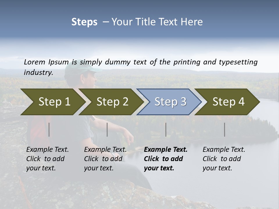 A Hiker Sitting On A Cliff Edge Enjoying Scenic View PowerPoint Template