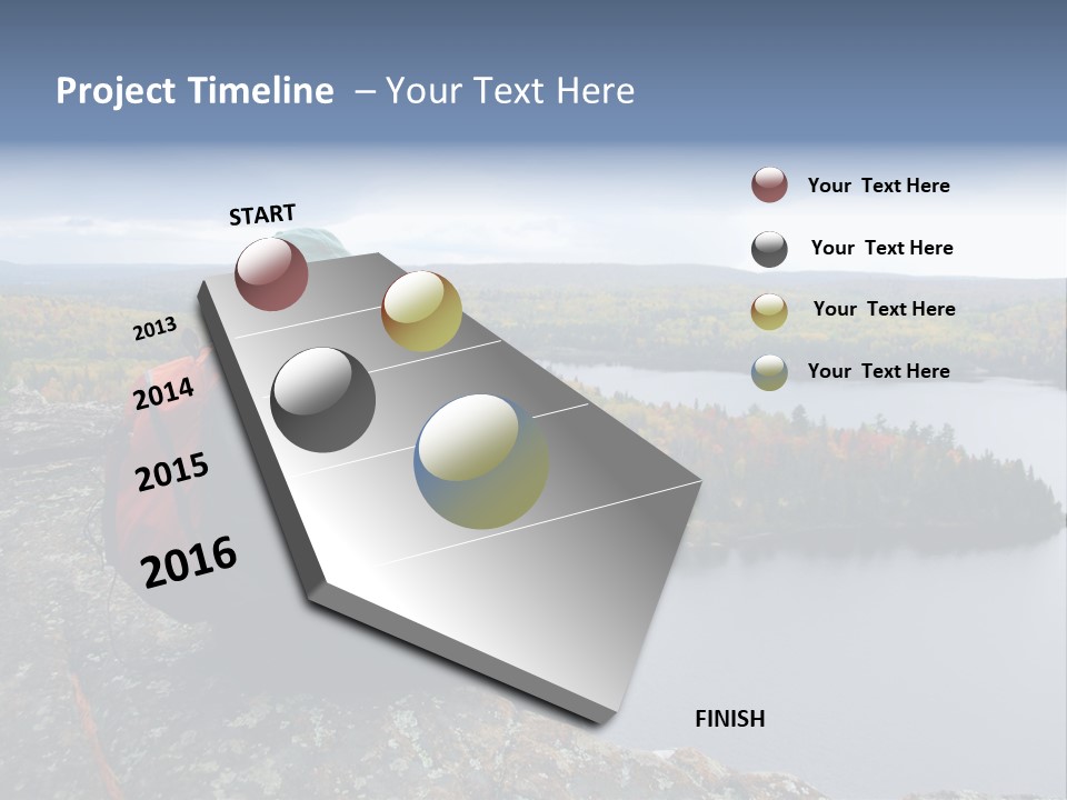 A Hiker Sitting On A Cliff Edge Enjoying Scenic View PowerPoint Template