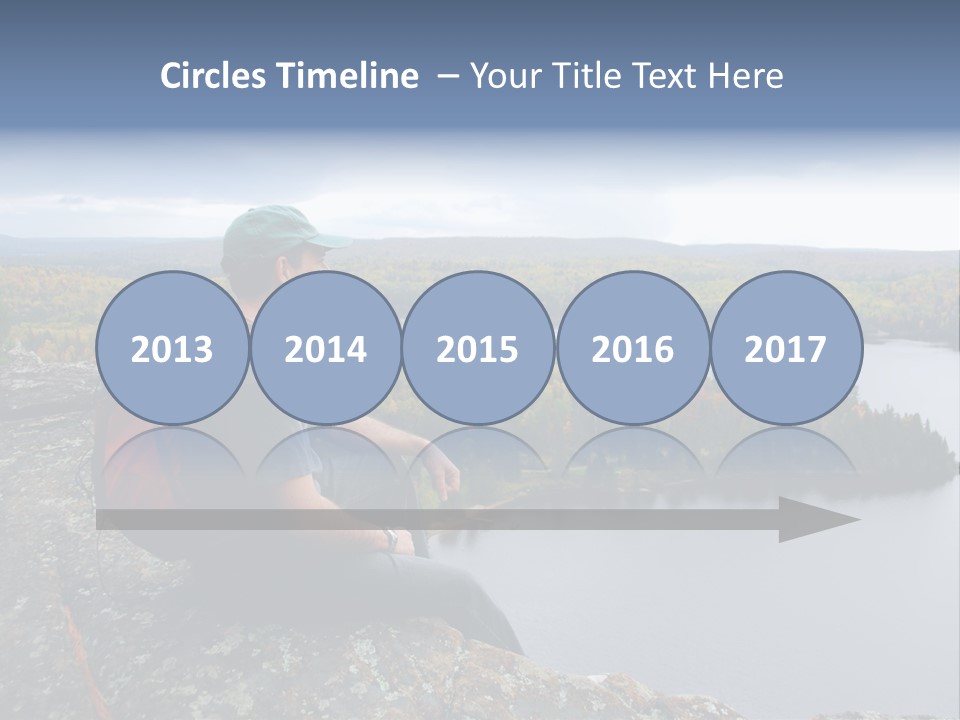 A Hiker Sitting On A Cliff Edge Enjoying Scenic View PowerPoint Template