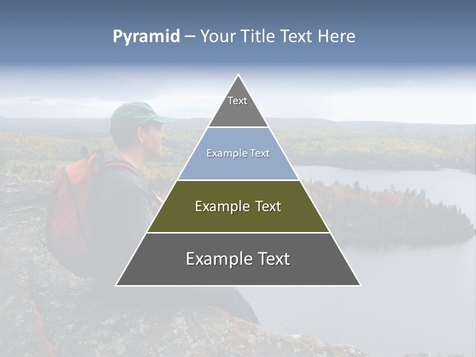 A Hiker Sitting On A Cliff Edge Enjoying Scenic View PowerPoint Template