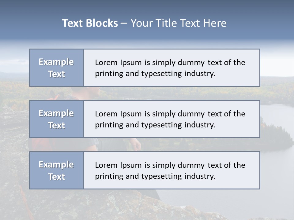 A Hiker Sitting On A Cliff Edge Enjoying Scenic View PowerPoint Template