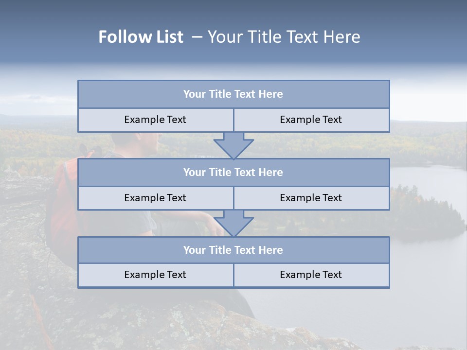 A Hiker Sitting On A Cliff Edge Enjoying Scenic View PowerPoint Template
