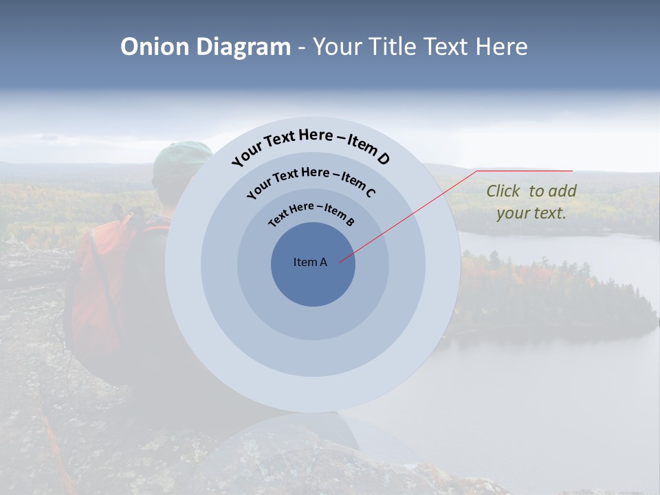 A Hiker Sitting On A Cliff Edge Enjoying Scenic View PowerPoint Template