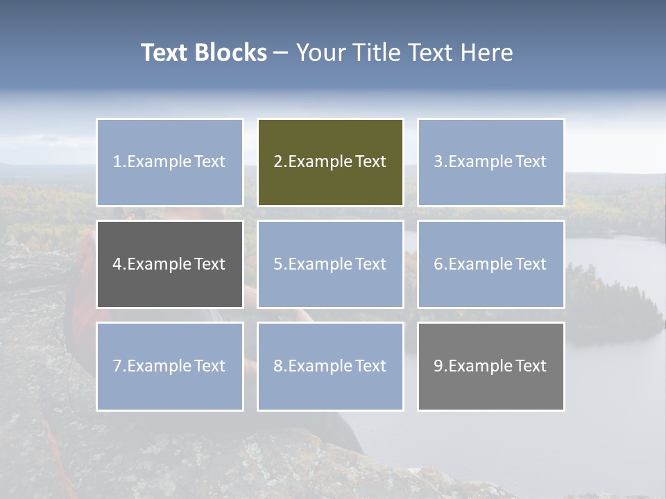 A Hiker Sitting On A Cliff Edge Enjoying Scenic View PowerPoint Template