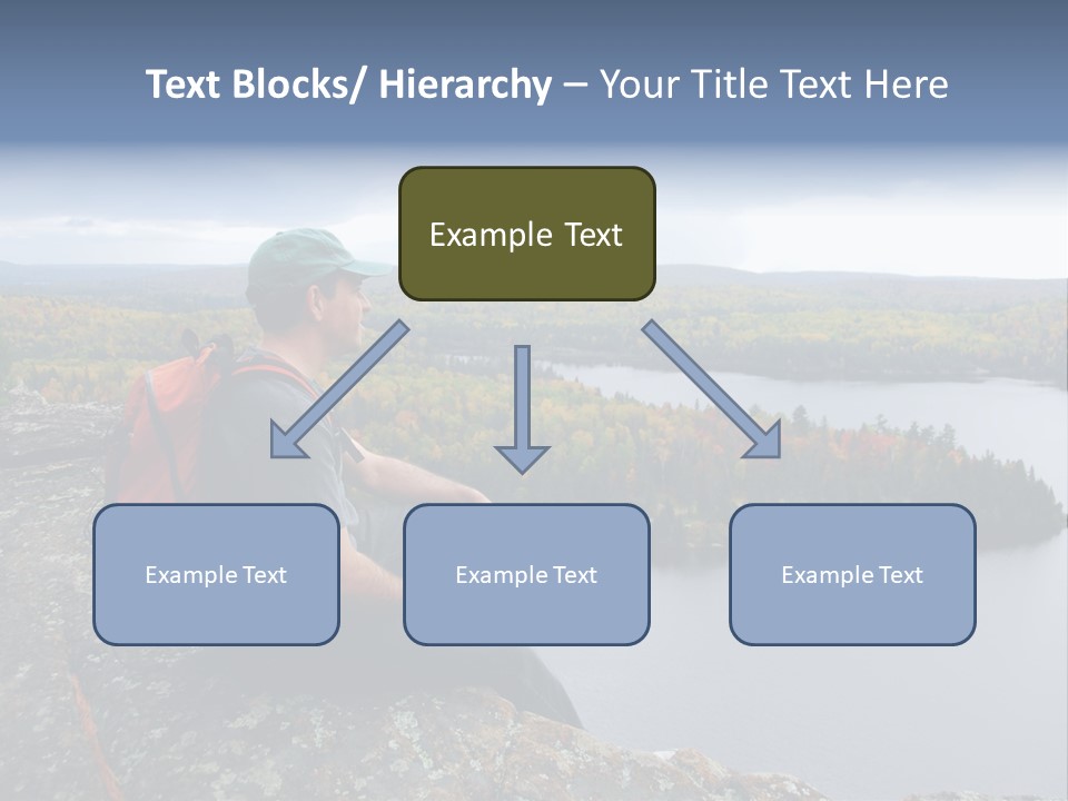 A Hiker Sitting On A Cliff Edge Enjoying Scenic View PowerPoint Template